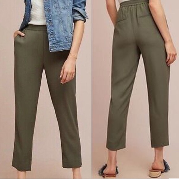 Anthropologie Pants - Anthropologie Essential Pull-On Trouser in Moss